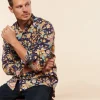 Homme Souleiado Chemises | Chemise SLIM MILO Héron nuit ocre