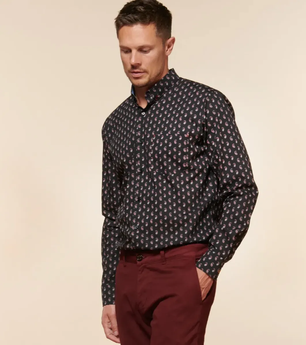 Homme Souleiado Chemises | Chemise SLIM MILO Mini Jaipur rouge