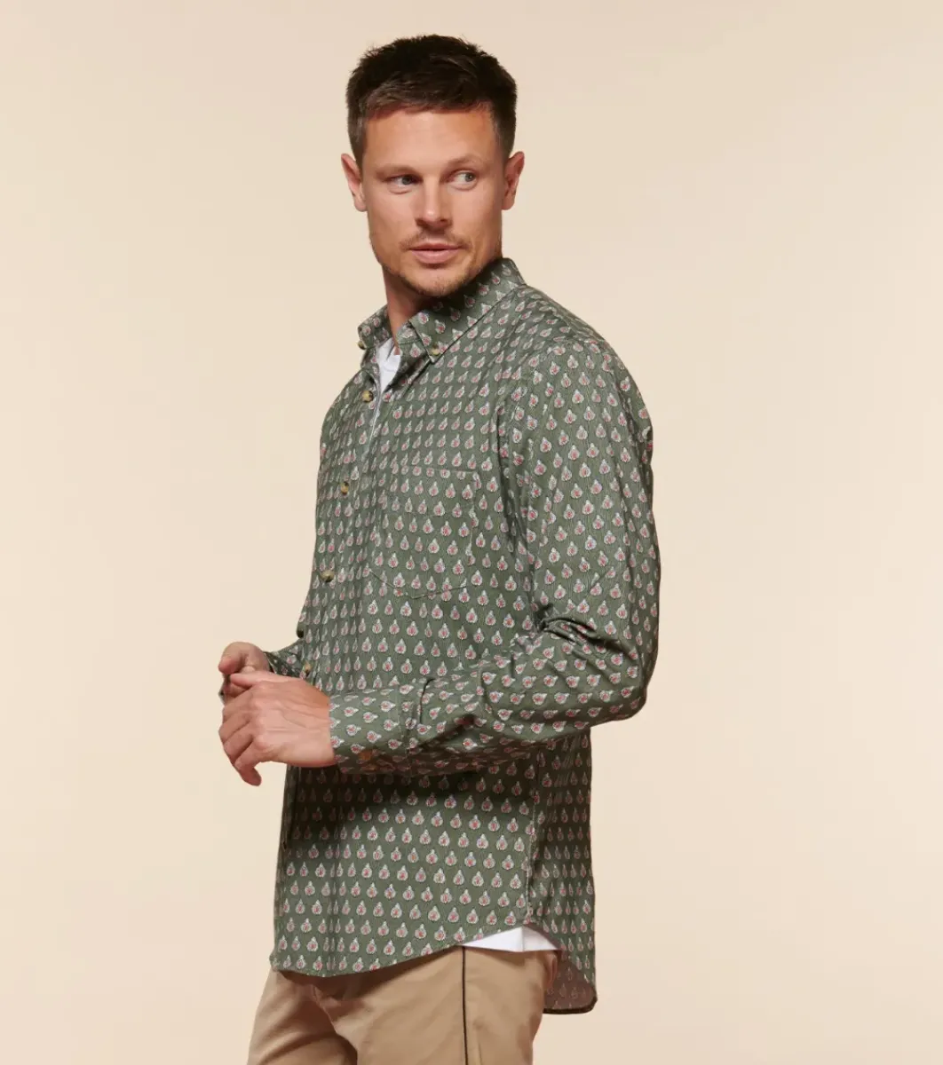 Homme Souleiado Chemises | Chemise SLIM MILO Petit Scarabée orange