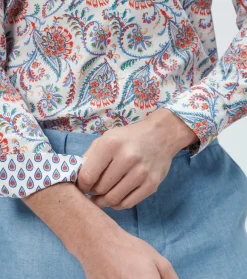 Homme Souleiado Chemises | Chemise SLIM Persepolis blanc multico