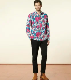 Homme Souleiado Chemises | Chemise SLIM Roulotte perle fuchsia