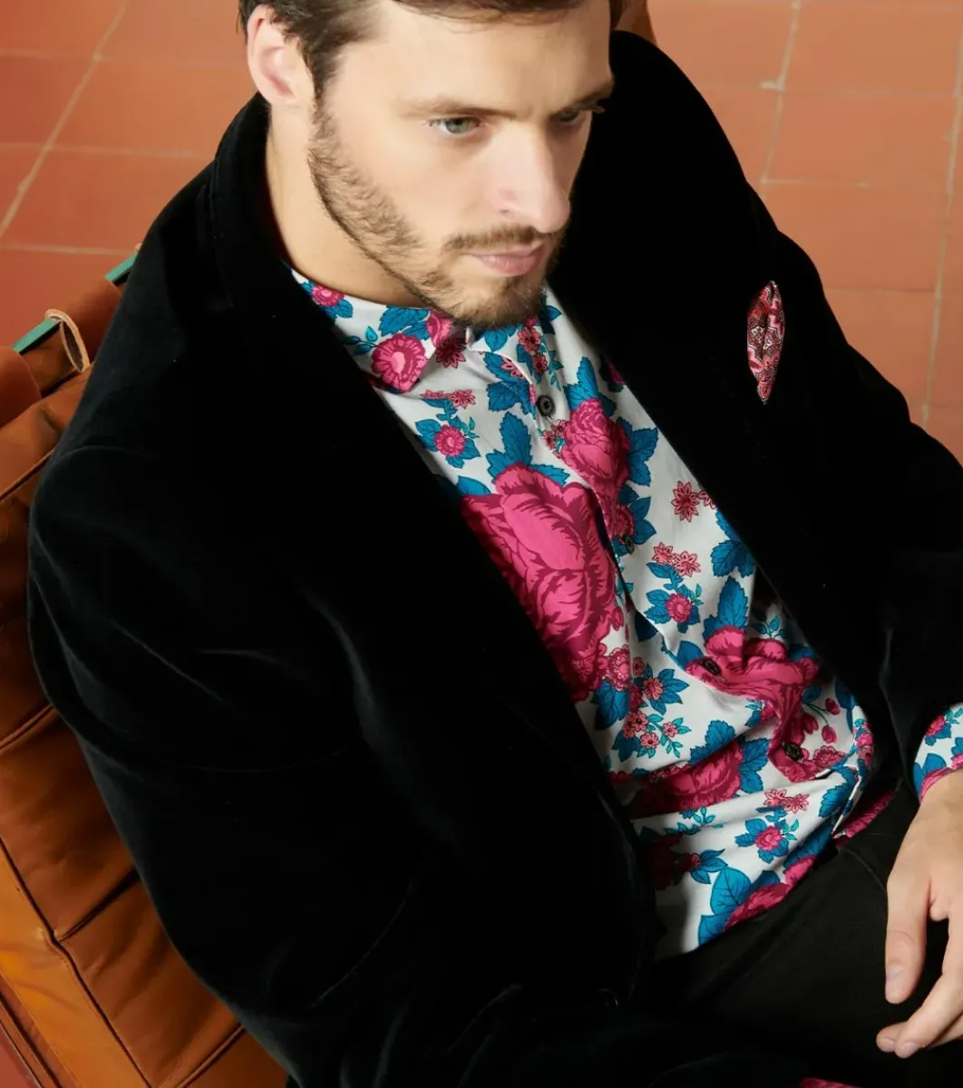Homme Souleiado Chemises | Chemise SLIM Roulotte perle fuchsia