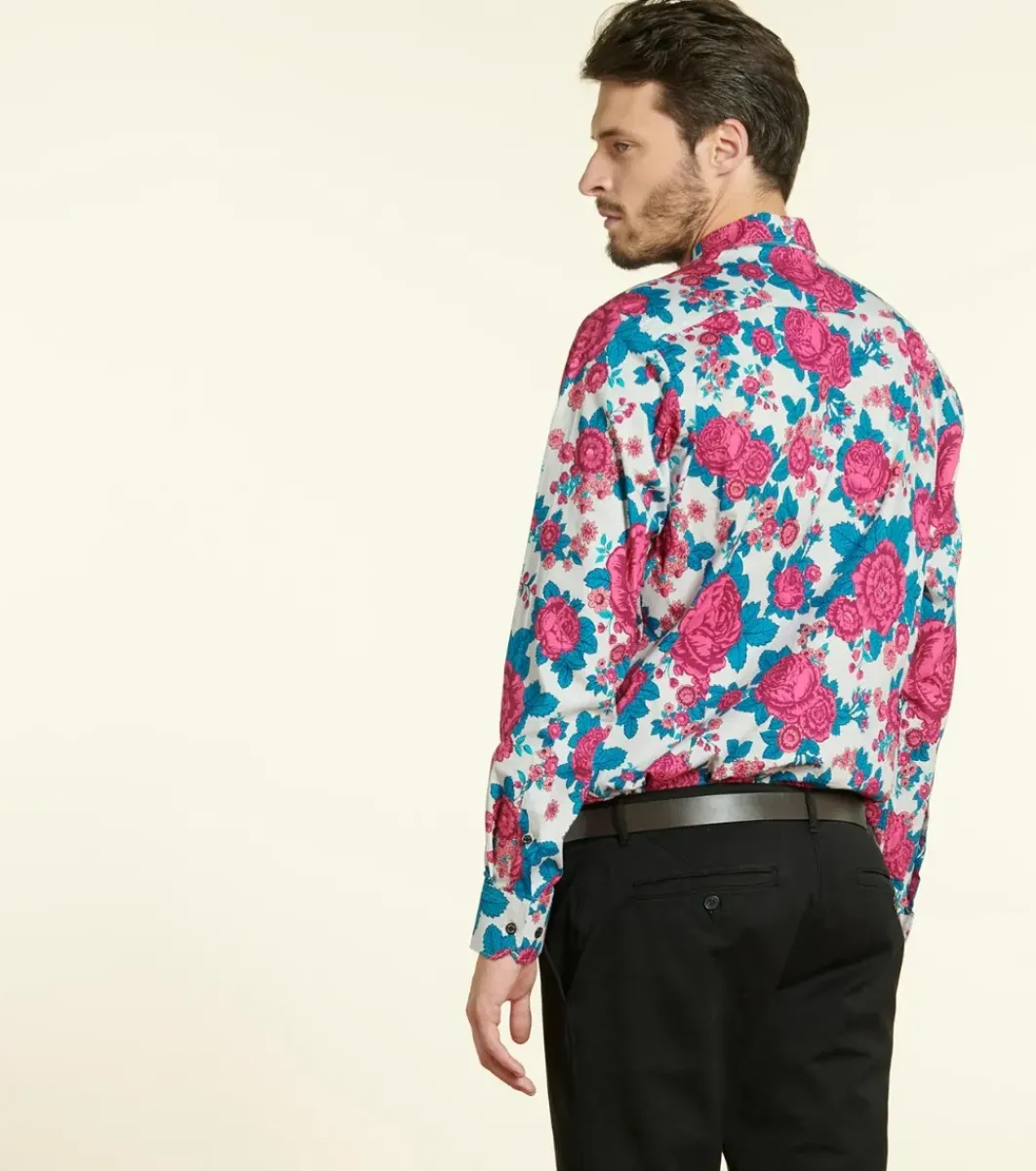 Homme Souleiado Chemises | Chemise SLIM Roulotte perle fuchsia