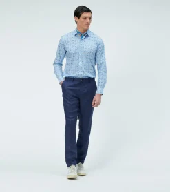 Homme Souleiado Chemises | Chemise SLIM Trèfles ciel anis