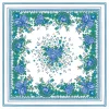 Femme Souleiado Châle | Toute La Collection | Châle en soie ARLATEN écru bleu 135 x 135 cm