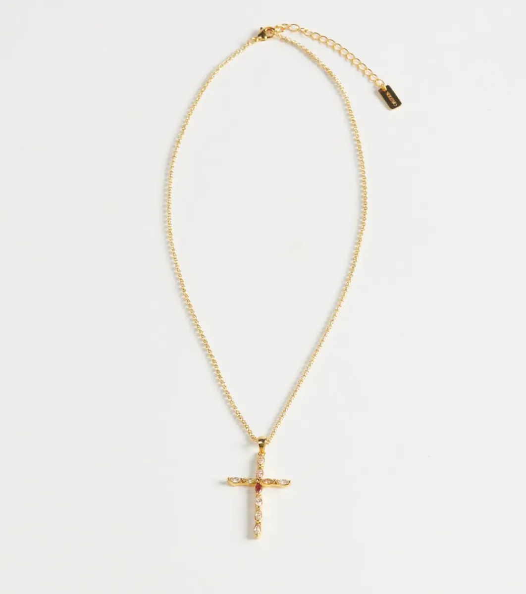 Femme Souleiado Bijoux | Collier Croix ARLÉSIENNE fine