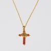 Femme Souleiado Bijoux | Collier Croix Fleur d'Arles et perles s