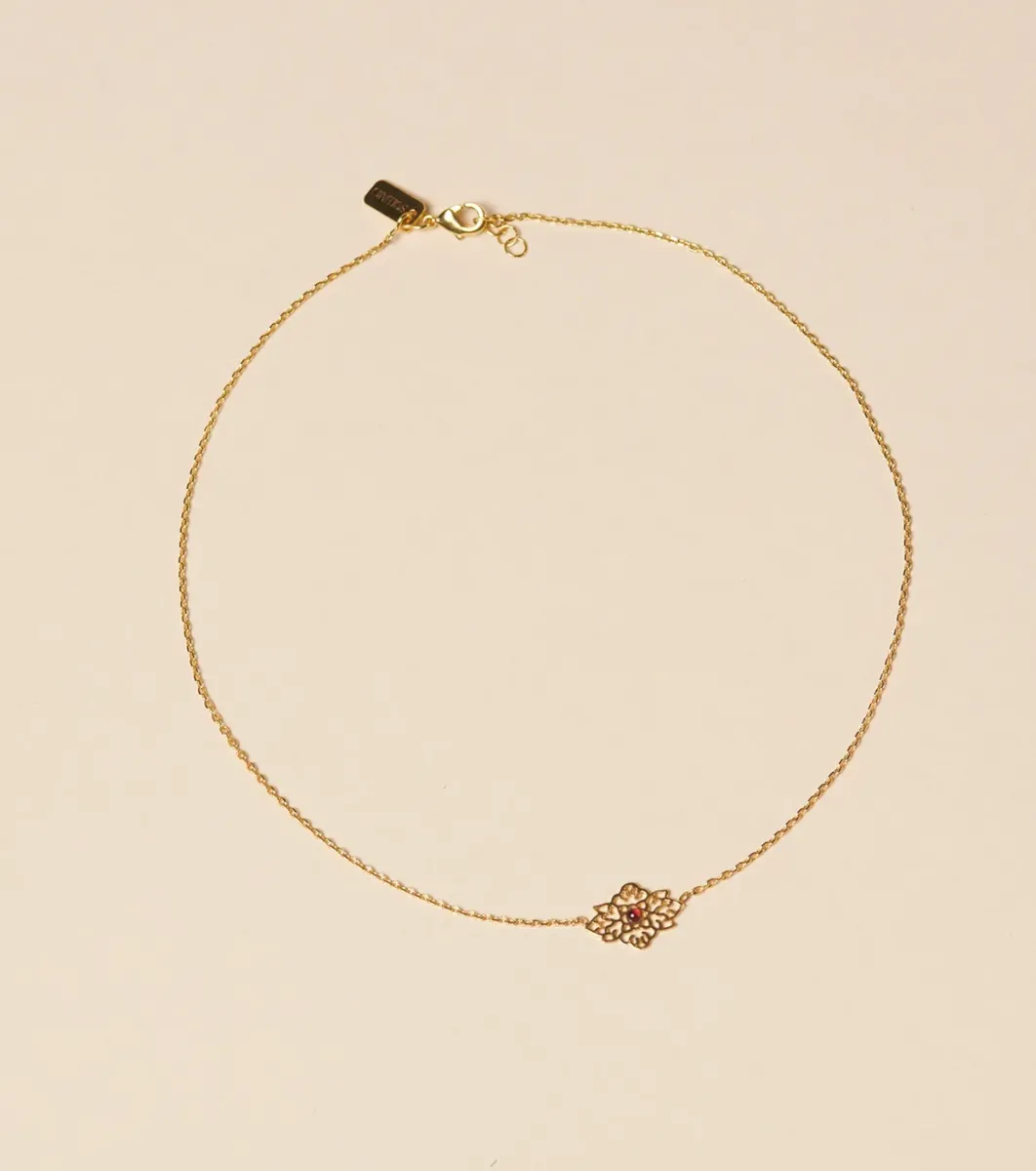 Femme Souleiado Bijoux | Collier Merveilleuse ajourée Grenat