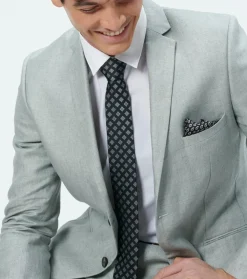 Homme Souleiado Cravates | Cravate en soie jacquard CALISSON noir et gris