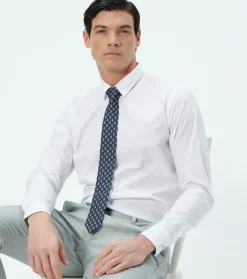 Homme Souleiado Cravates | Cravate en soie jacquard PETIT SAPIN Noir blanc