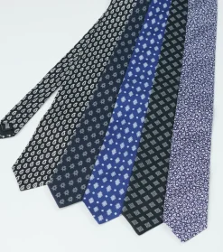 Homme Souleiado Cravates | Cravate en soie jacquard CALISSON noir et gris