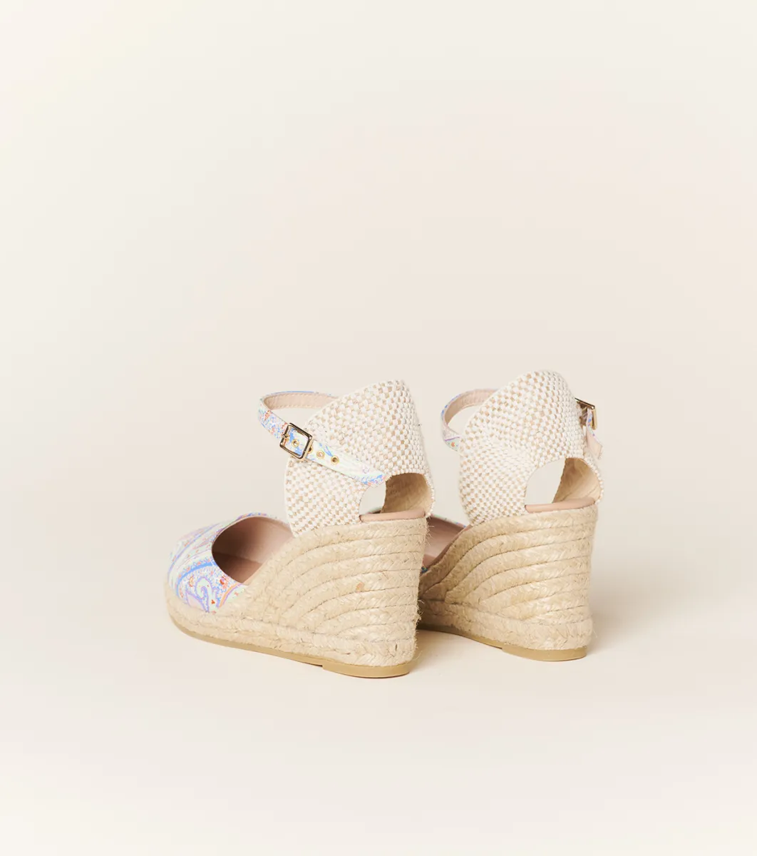 Femme Souleiado Chaussures | Espadrilles Compensées Grand Cachemire blanc multico