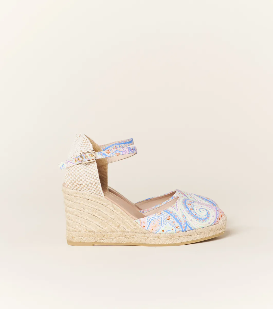 Femme Souleiado Chaussures | Espadrilles Compensées Grand Cachemire blanc multico