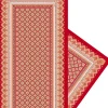 Femme Souleiado Étole | Toute La Collection | Etole laine et soie PRECIEUX rouge beige 65 x 190 cm