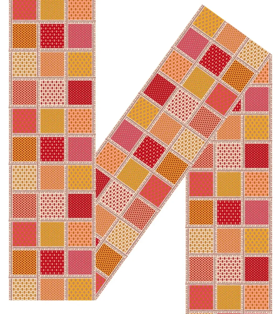 Femme Souleiado Étole | Toute La Collection | Etole soie L'ITALIENNE rouge abricot 70 x 200 cm