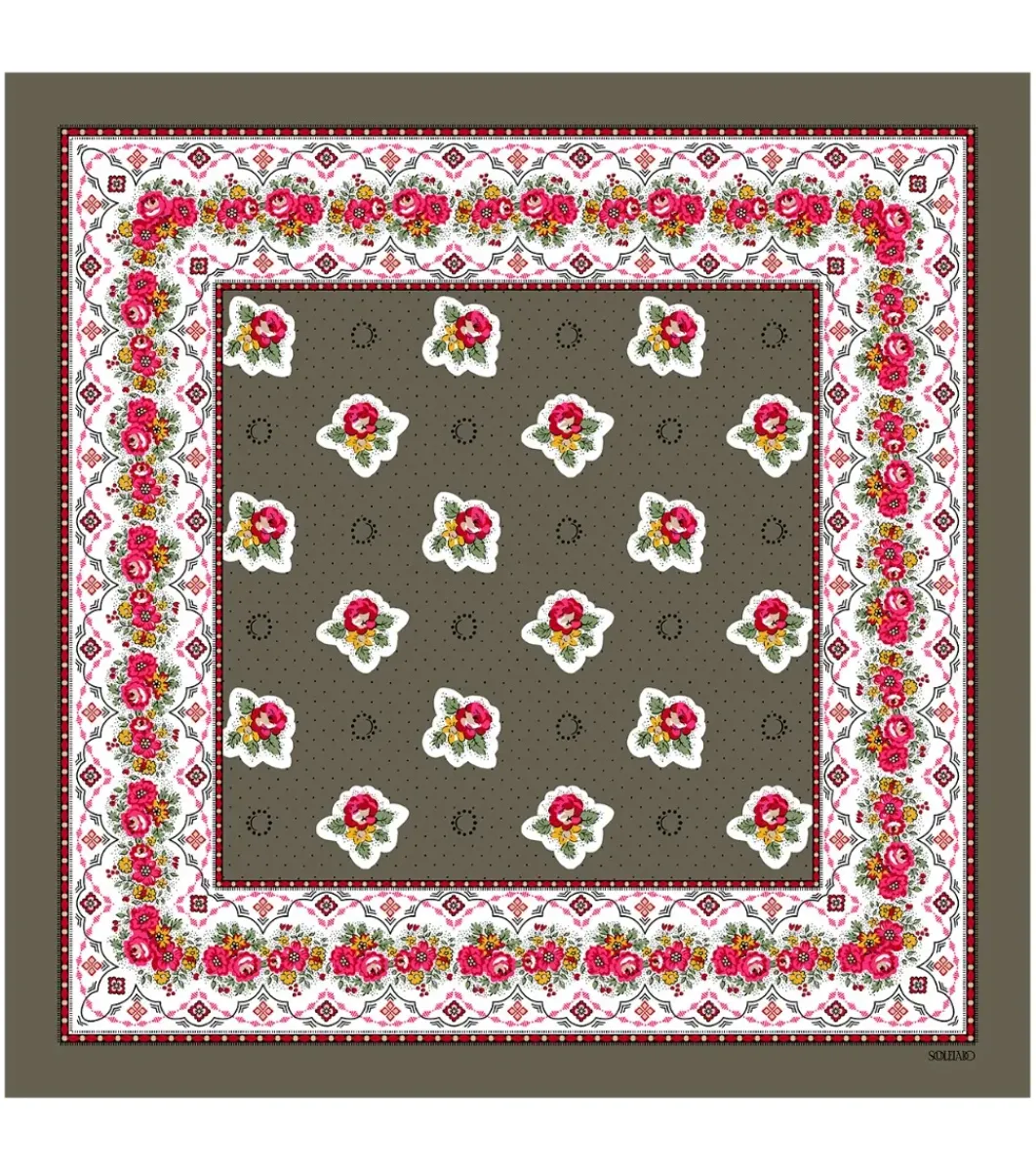 Femme Souleiado Carré Soie | Toute La Collection | Gavroche en soie LE PRINTANIER 45 x 45 cm