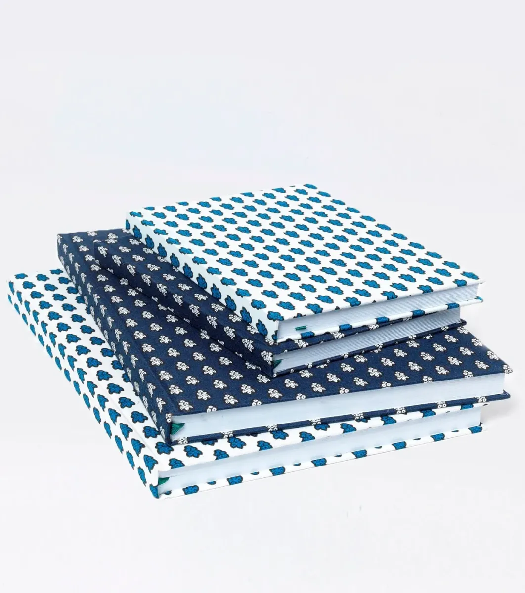 Souleiado Décoration | Grand carnet La Mouche blanc bleu