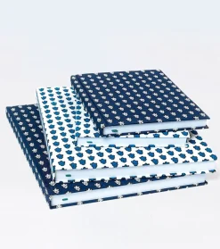 Souleiado Décoration | Grand carnet La Mouche blanc bleu