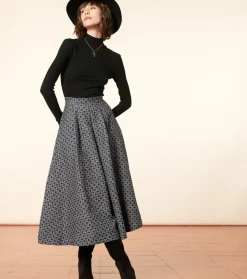 Femme Souleiado Jupes | Jupe ALIETTE Trèfle Carreaux