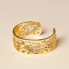 Femme Souleiado Bijoux | Manchette floral dorée