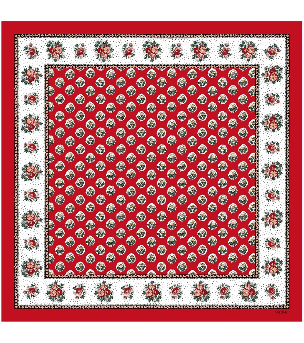 Femme Souleiado Carré Coton | Toute La Collection | Mouchoir coton FLEUR D'ARLES 45 x 45 cm