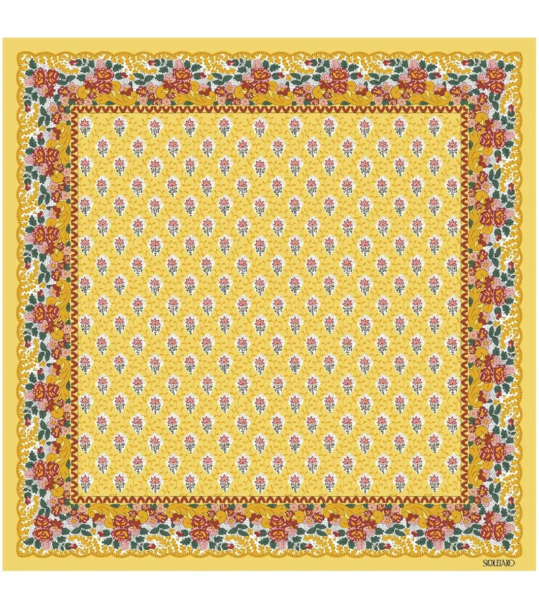 Femme Souleiado Carré Coton | Toute La Collection | Mouchoir coton FLEUR DES CHAMPS 45 x 45 cm