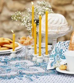 Souleiado Nos Tables Automnales | Nappe carrée SERVANES blanc