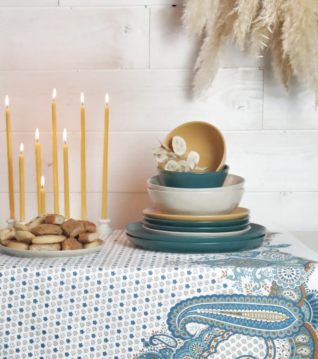 Souleiado Nos Tables Automnales | Nappe rectangulaire SERVANES blanc