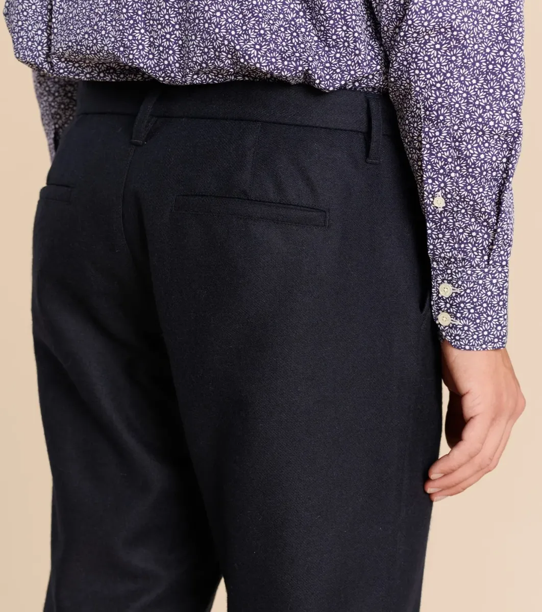 Homme Souleiado Pantalons | Pantalon MARIO lainage bleu nuit