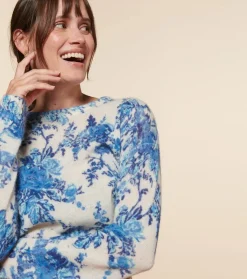 Femme Souleiado Pulls & Cardigans | Pull LISA Jardins de Saint Rémy écru bleu