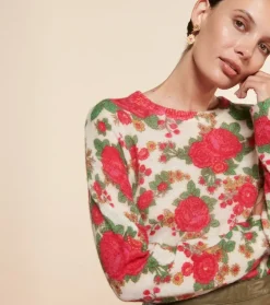 Femme Souleiado Pulls & Cardigans | Pull LISA Roulotte écru fuchsia