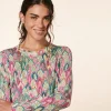 Femme Souleiado Pulls & Cardigans | Pull PERLA Plume émeraude rose