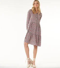 Femme Souleiado Robes | Robe BLANCHE Bouquet Bucolique écru framboise