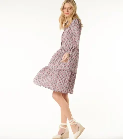 Femme Souleiado Robes | Robe BLANCHE Bouquet Bucolique écru framboise