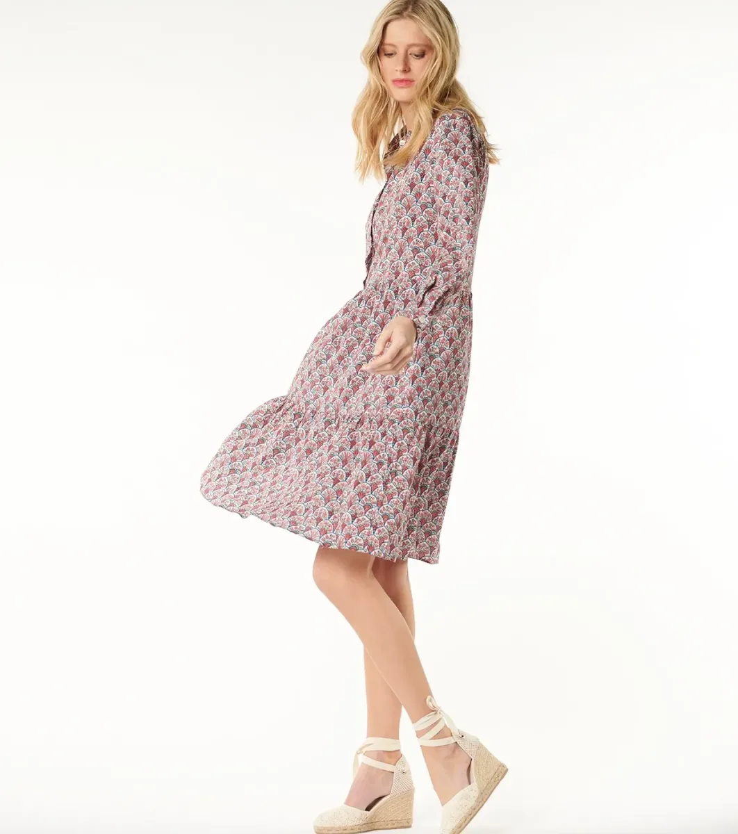Femme Souleiado Robes | Robe BLANCHE Bouquet Bucolique écru framboise