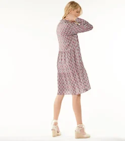 Femme Souleiado Robes | Robe BLANCHE Bouquet Bucolique écru framboise