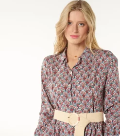 Femme Souleiado Robes | Robe BLANCHE Bouquet Bucolique écru framboise
