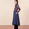 Femme Souleiado Robes | Robe CONSTANCE Les Jardins de Saint Rémy noir bleu