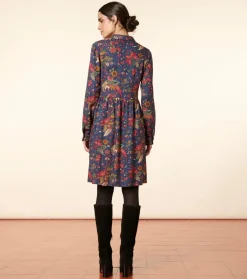 Femme Souleiado Robes | Robe FRANCE Héron marine fuchsia
