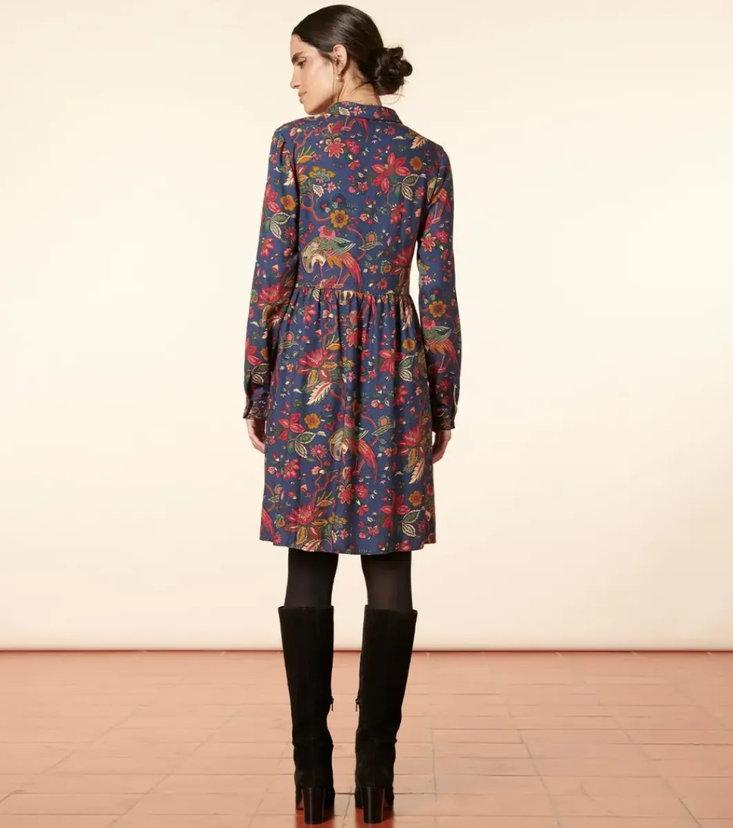 Femme Souleiado Robes | Robe FRANCE Héron marine fuchsia
