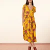 Femme Souleiado Robes | Robe JACQUELINE Jardins de Saint Rémy ocre rose