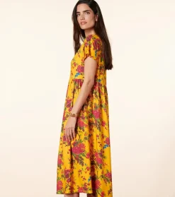 Femme Souleiado Robes | Robe JACQUELINE Jardins de Saint Rémy ocre rose