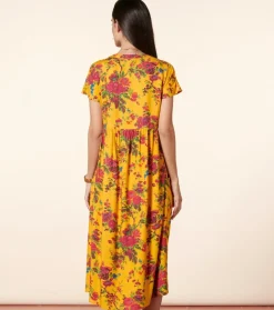 Femme Souleiado Robes | Robe JACQUELINE Jardins de Saint Rémy ocre rose