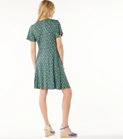 Femme Souleiado Robes | Robe JULIE Bouquet bucolique turquoise