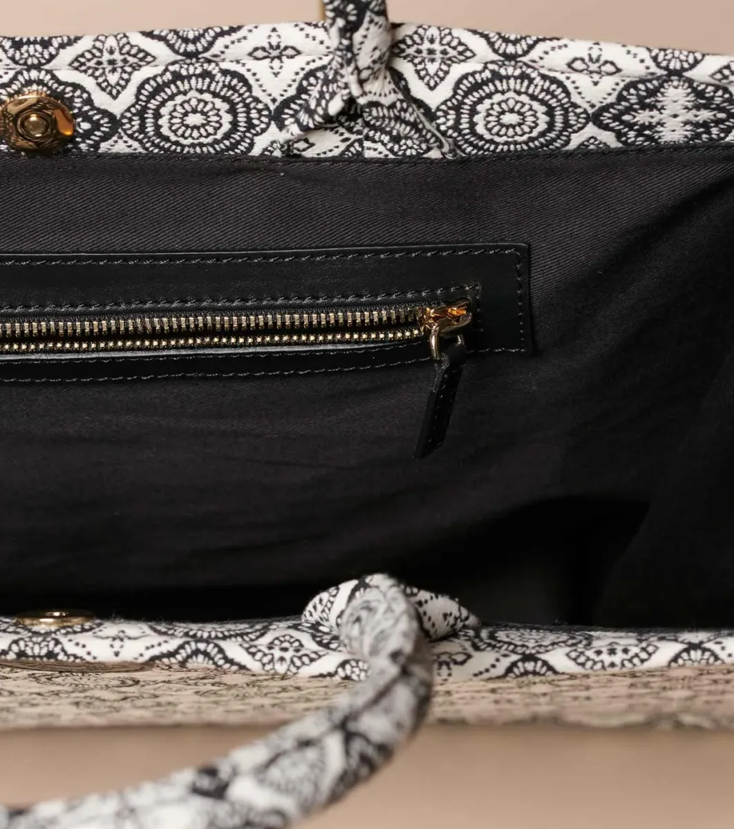 Femme Souleiado Sacs | Sac AMAREE Mosaique noir écru