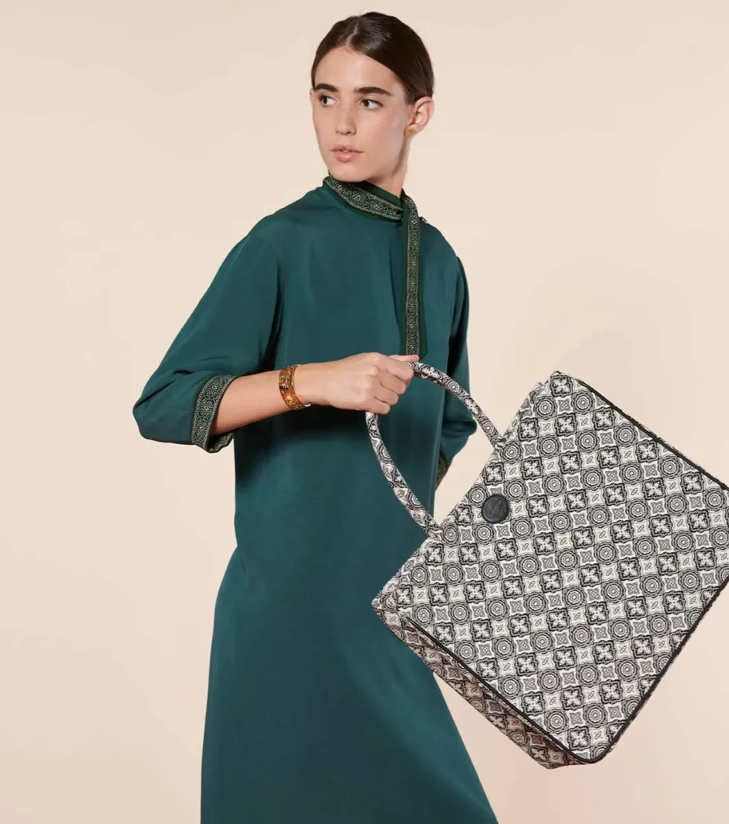 Femme Souleiado Sacs | Sac AMAREE Mosaique noir écru