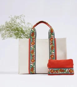 Femme Souleiado Sacs | Sac Grand cabas MARIBEL Nacre Orange