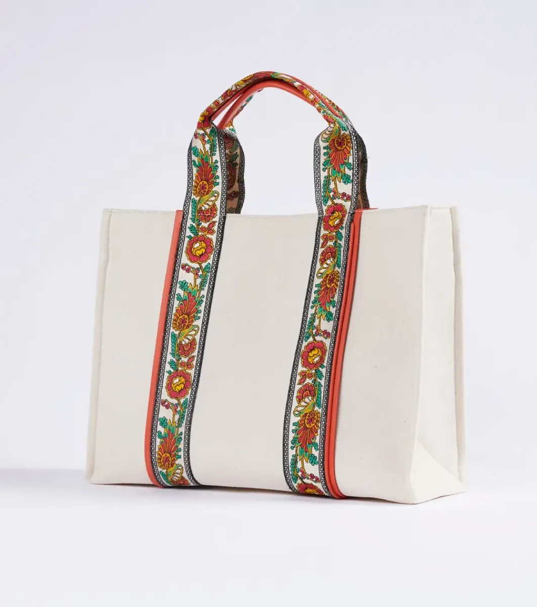 Femme Souleiado Sacs | Sac Grand cabas MARIBEL Nacre Orange