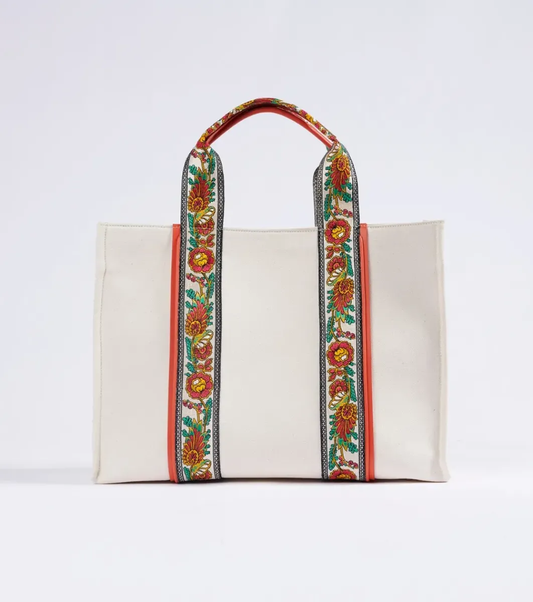 Femme Souleiado Sacs | Sac Grand cabas MARIBEL Nacre Orange