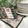 Souleiado Nos Tables Automnales | Set de table matelassé « La Fleur d'Arles » Vert cyprès